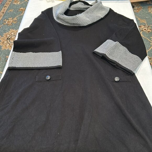 Jessica Howard Flared Sleeve Midi Dress Size 3X New Stretchy White Design Neck - Picture 8 of 8